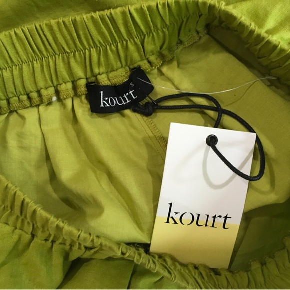 Kourt Few Moda Womens Size S Askita Elastic Waist Skort Skirt Linen Blend Green. - Picture 5 of 8